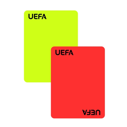 Coppia cartellini UEFA 12x9 cm