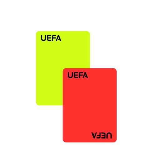 Coppia cartellini UEFA 11x8 cm