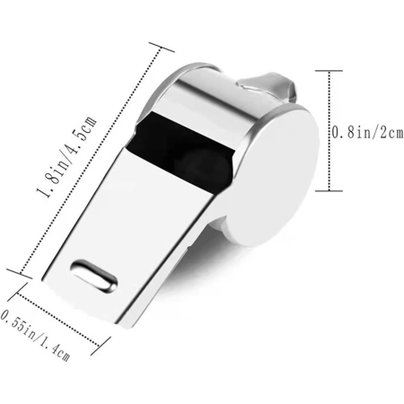 Fischietto in metallo con cordino FM